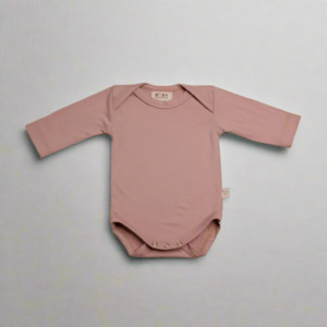Merino Bodysuit: Merino Long-Sleeve Bodysuit - Blush Pink