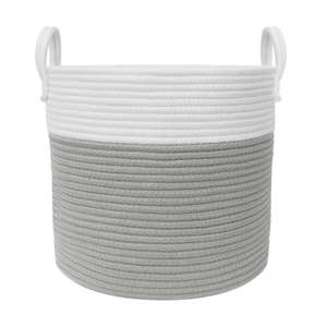 Living Textiles Cotton Rope Hamper - Grey