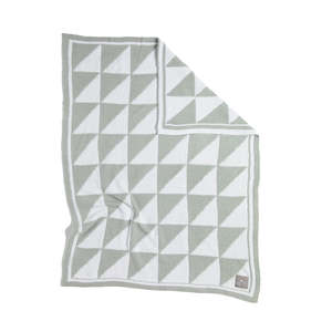 Living Textiles Sage Triangle - Chenille Blanket