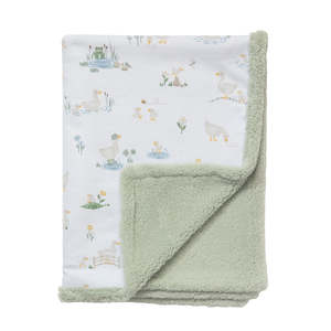 Living Textiles Goosey Goosey - Jersey Sherpa Pram Blanket