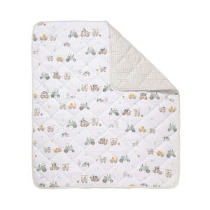Living Textiles Tractor Ride - Reversible Jersey Cot Comforter