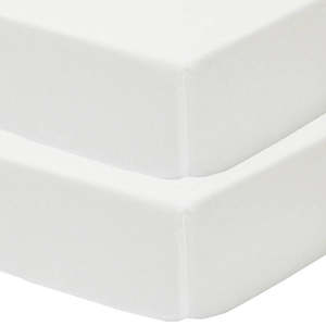 Living Textiles White Jersey Cot Fitted Sheet 2pack