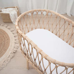 Living Textiles White Jersey Bassinet Fitted Sheet 2pk