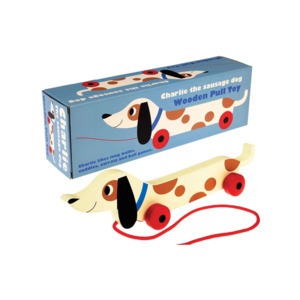 Rex London Charlie the Sausage Wooden Pull Toy