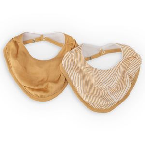 Feeding: Little Bamboo Muslin Bib 2 Pack - Marigold