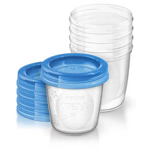 Breast Pump Accessories: Avent Milk Storage Cups 180ml - 5 Pack