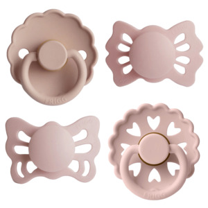 FRIGG Baby's First Pacifier - 4 Pack Floral Heart