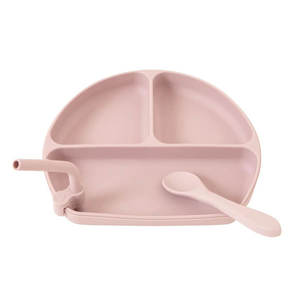 All4Ella Silicone Plate with Straw & Spoon