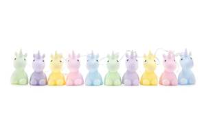 Pastel Unicorns Fairy Lights String. AA batteries not included