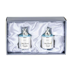Landmark Silver Plate My First Tooth & Curl Box (Assorted)