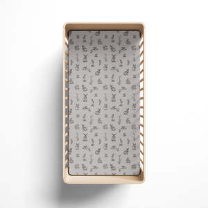 Burrow and Be Cot Fitted Sheet-Grey Burrowers