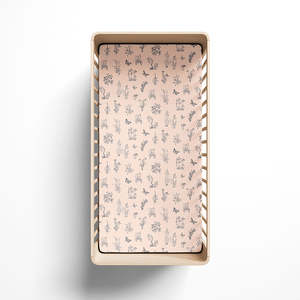 Burrow and Be Cot Fitted Sheet-Blush Meadow