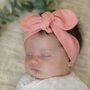 Peach topknot headband