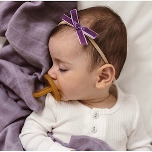 Violet petite velvet bow