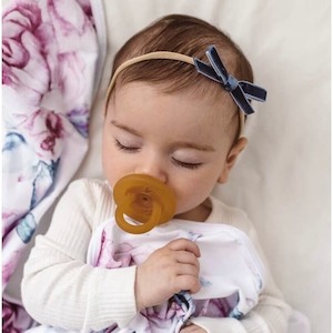 Moonlight Blue petite velvet bow