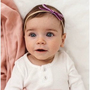 Petite Velvet Bows: Grape petite velvet bow