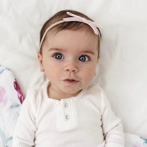 Lullaby Pink petite velvet bow