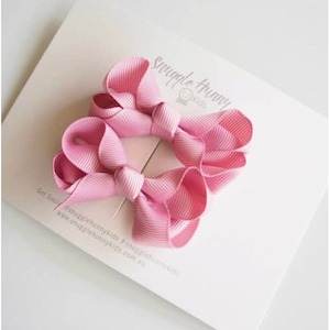 Bow Clips: Dusty Pink bow clip - Small pair