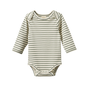 Nature Baby: Cotton Long Sleeve Bodysuit - Nettle Sailor