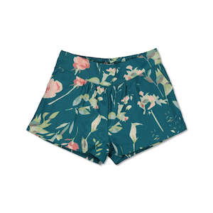 Girls Shorts: Lyla Shorts - Green Leavings