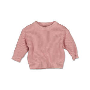 Over The Top Girls: Slouch Sweater - Tan Pink