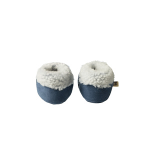 Socks Booties: Lambskin Booties - Vintage Indigo