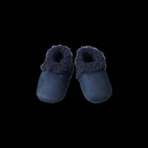 Socks Booties: Lambskin Booties - Navy