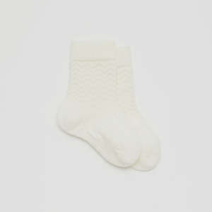 Socks Booties: Merino Crew Socks - Pearl