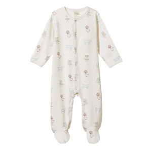 Onesies 1: Cotton stretch & grow - nature baby print
