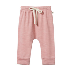 Baby Pants: Drawstring Pants - Mauve Marl