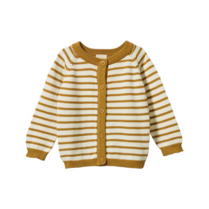 Baby Jerseys Vests: Piper Cardigan - Palm Sailor Stripe