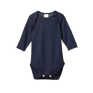 Merino: Merino Long Sleeve Bodysuit - Navy