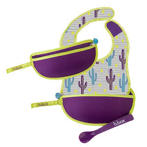 Bibs: Travel Bib & Spoon - Cactus Capers