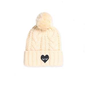 Boys Hats: Cable Beanie - Beige