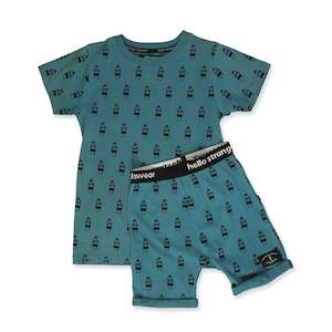 Pyjamas: Surf Summer PJ's - Larkspur