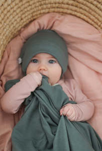 Merino & Bamboo Baby Swaddle - Storm
