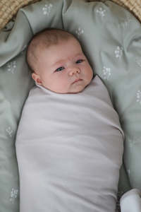 Sleep Gowns: Merino & Bamboo Baby Swaddle - Pebble