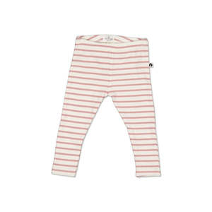 Girls Pants: Rib Leggings Rose Stripe