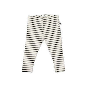 Girls Pants: Rib Leggings Black Stripe