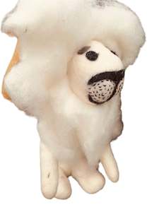 Felt Toys: Felt white lion -large