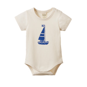 Nature Baby: Stretch Jersey SS Bodysuit Sailboat