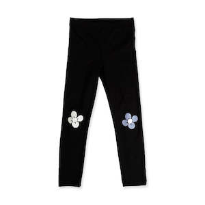 Girls Pants: Girls Leggings Black Purple