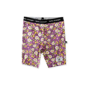 Bike Tights Purple Floral