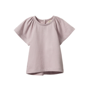 Faye Tee Lilac Natural Pinstripe