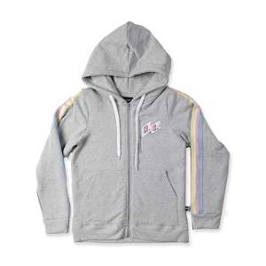Over The Top Girls: Girls Zip Hood Grey Marle
