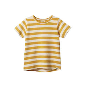 Baby Tops: River Tee Golden Sea Stripe