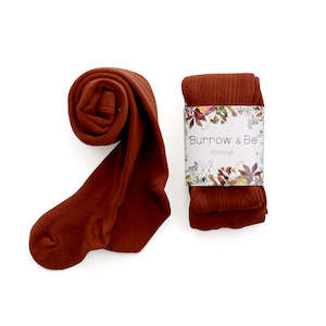 Girls Pants: Rib Stockings - Rust