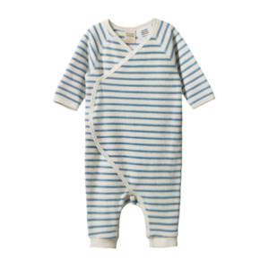 Onesies 1: Kimono Stretch & Grow Terry Powder Blue Stripe