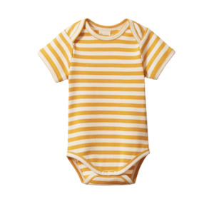 Cotton Short Sleeve Bodysuit Golden Sea