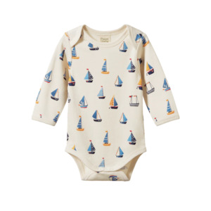 Bodysuits: Cotton Long Sleeve Bodysuit Regatta